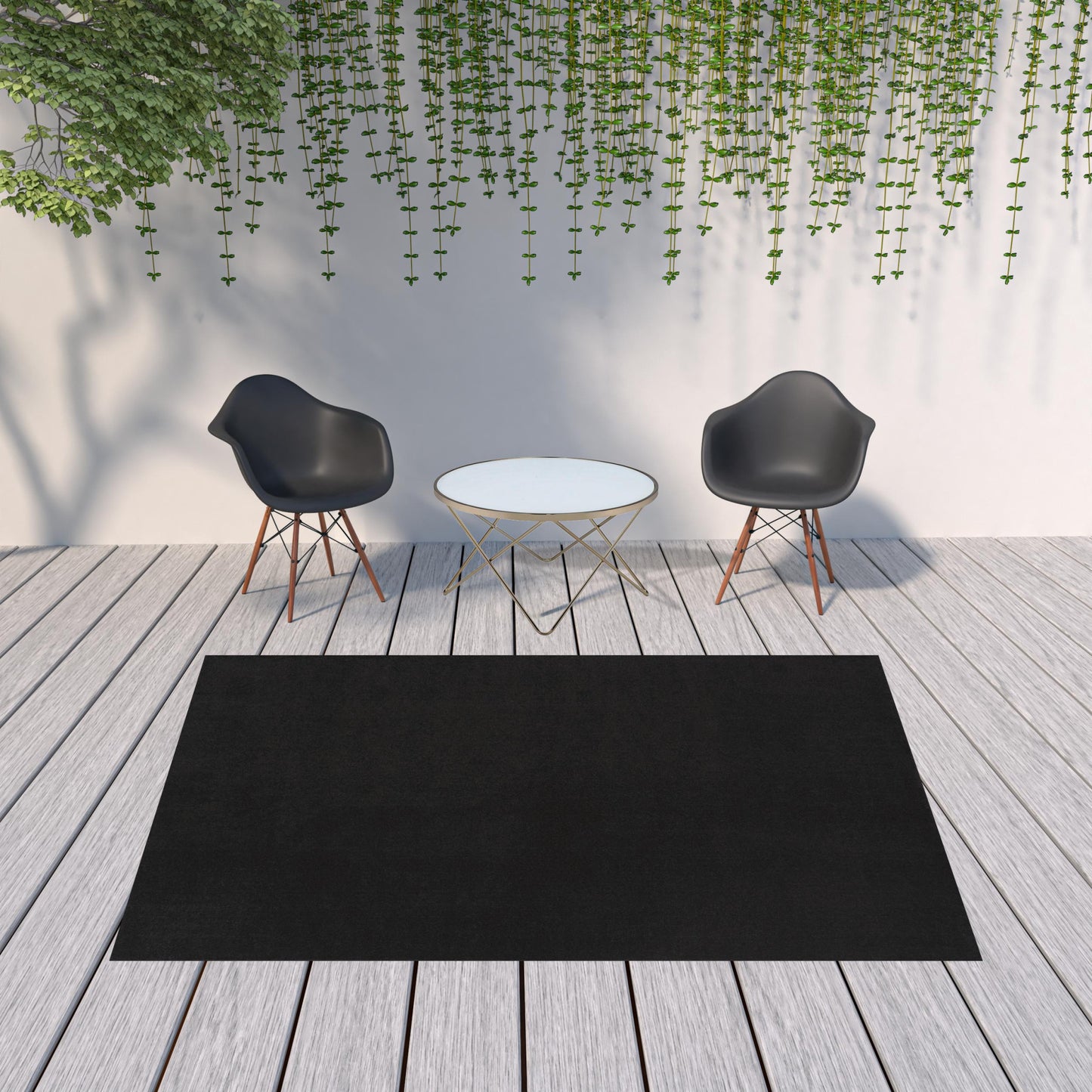 7' X 10' Black Non Skid Indoor Outdoor Area Rug