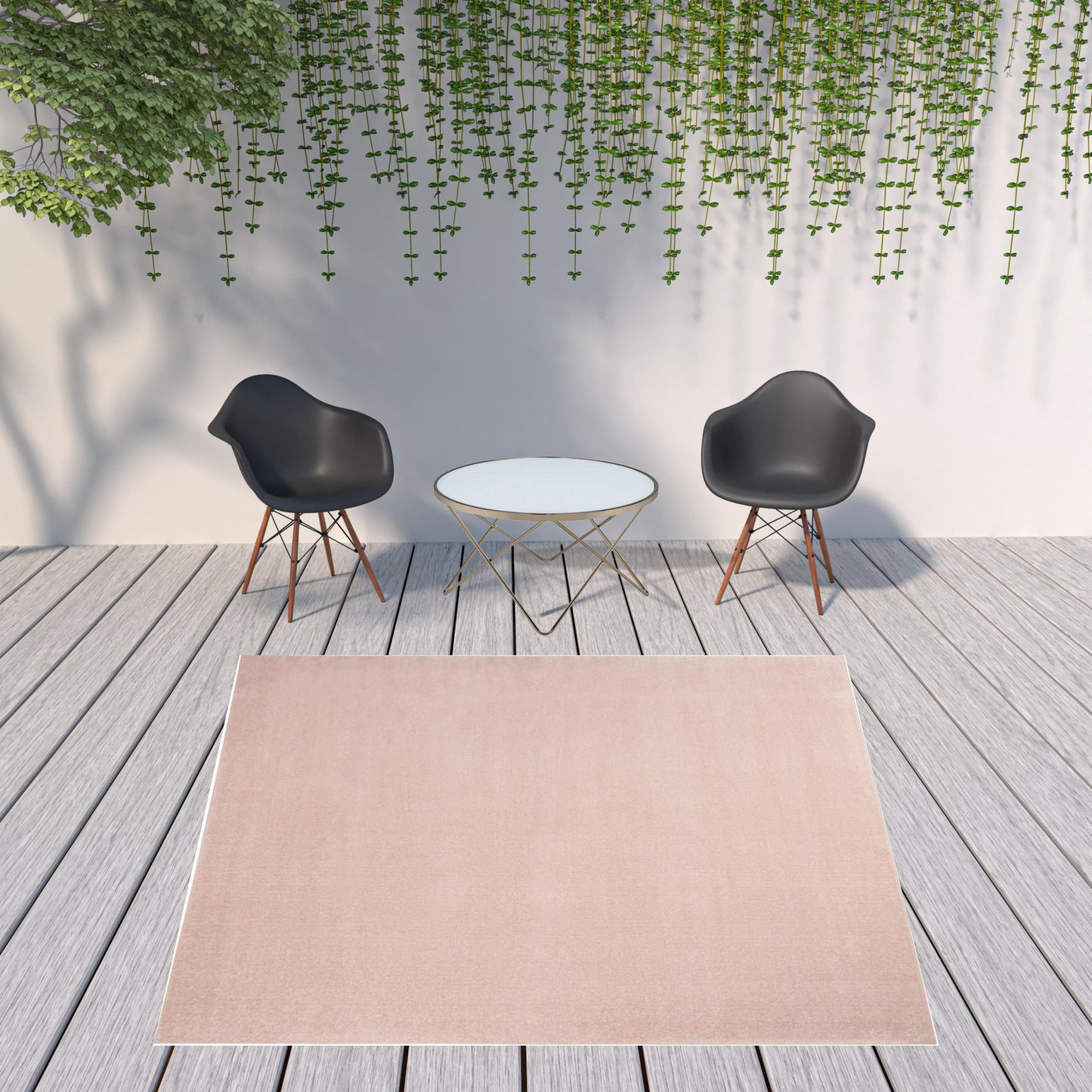 9' X 9' Pink Square Non Skid Indoor Outdoor Area Rug