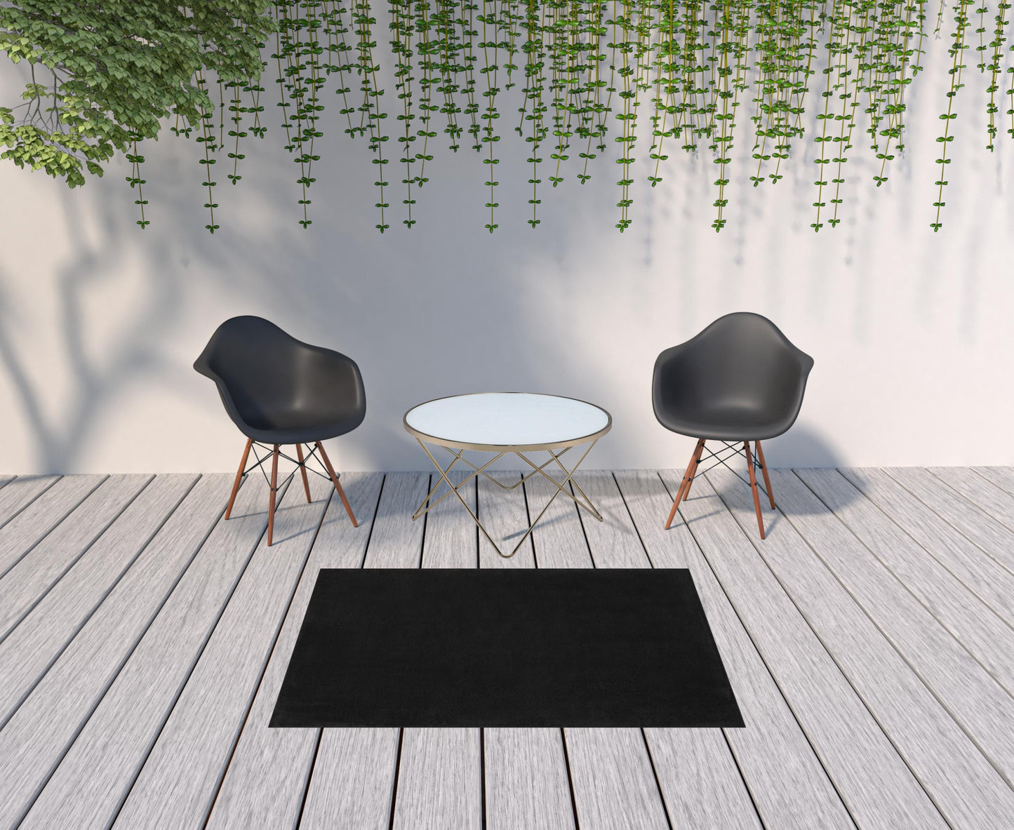 4' X 6' Black Non Skid Indoor Outdoor Area Rug