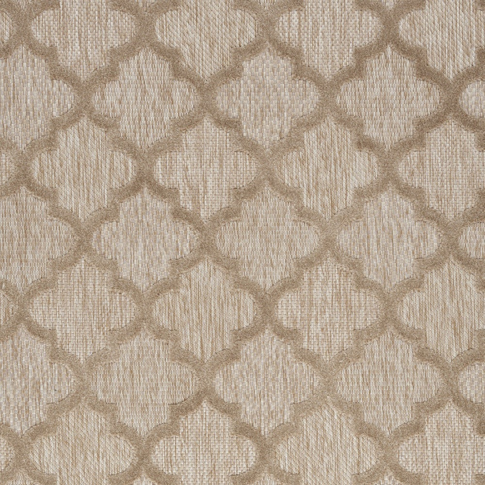 5' X 7' Natural Beige Ikat Indoor Outdoor Area Rug