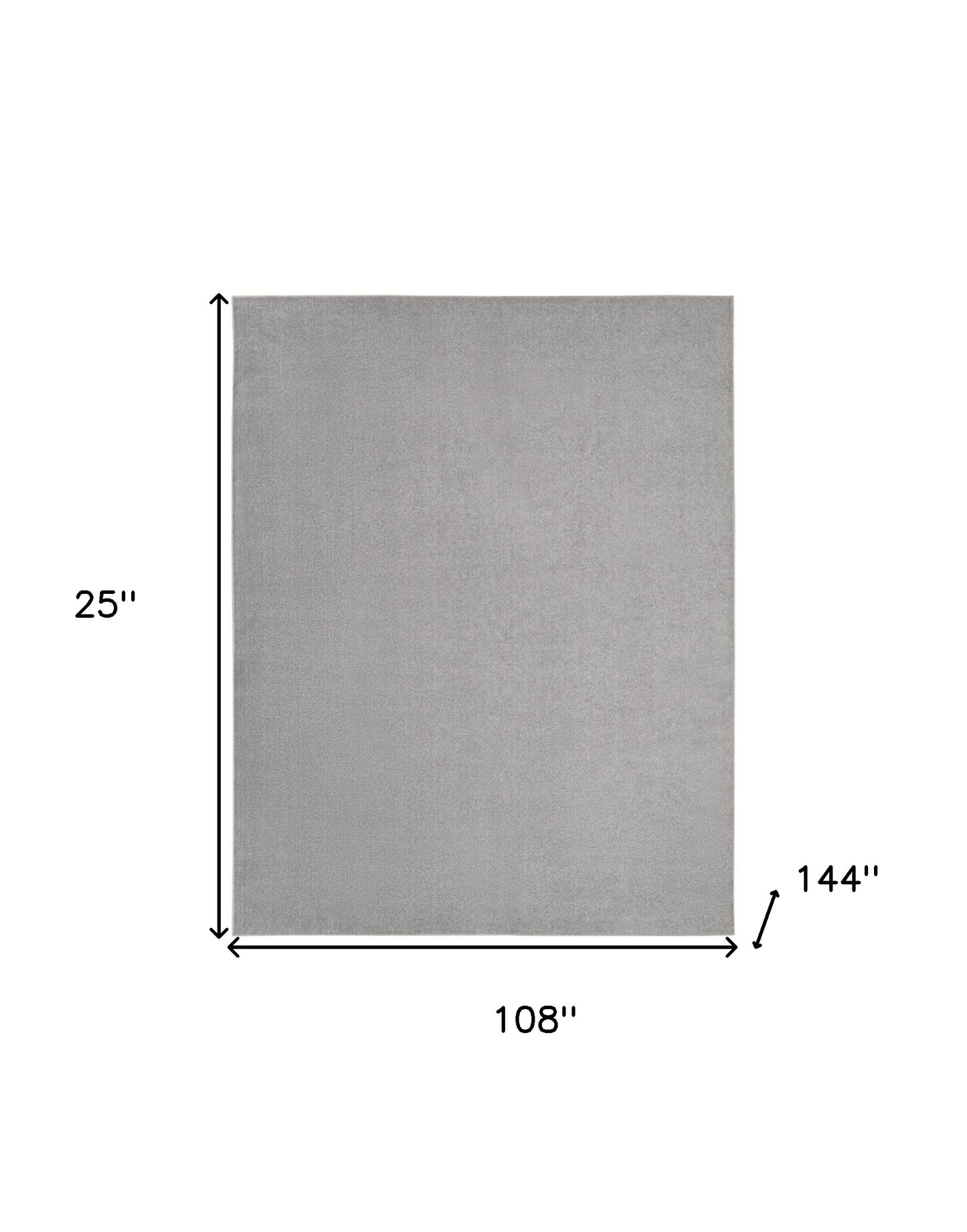 9' X 12' Silver Grey Non Skid Indoor Outdoor Area Rug