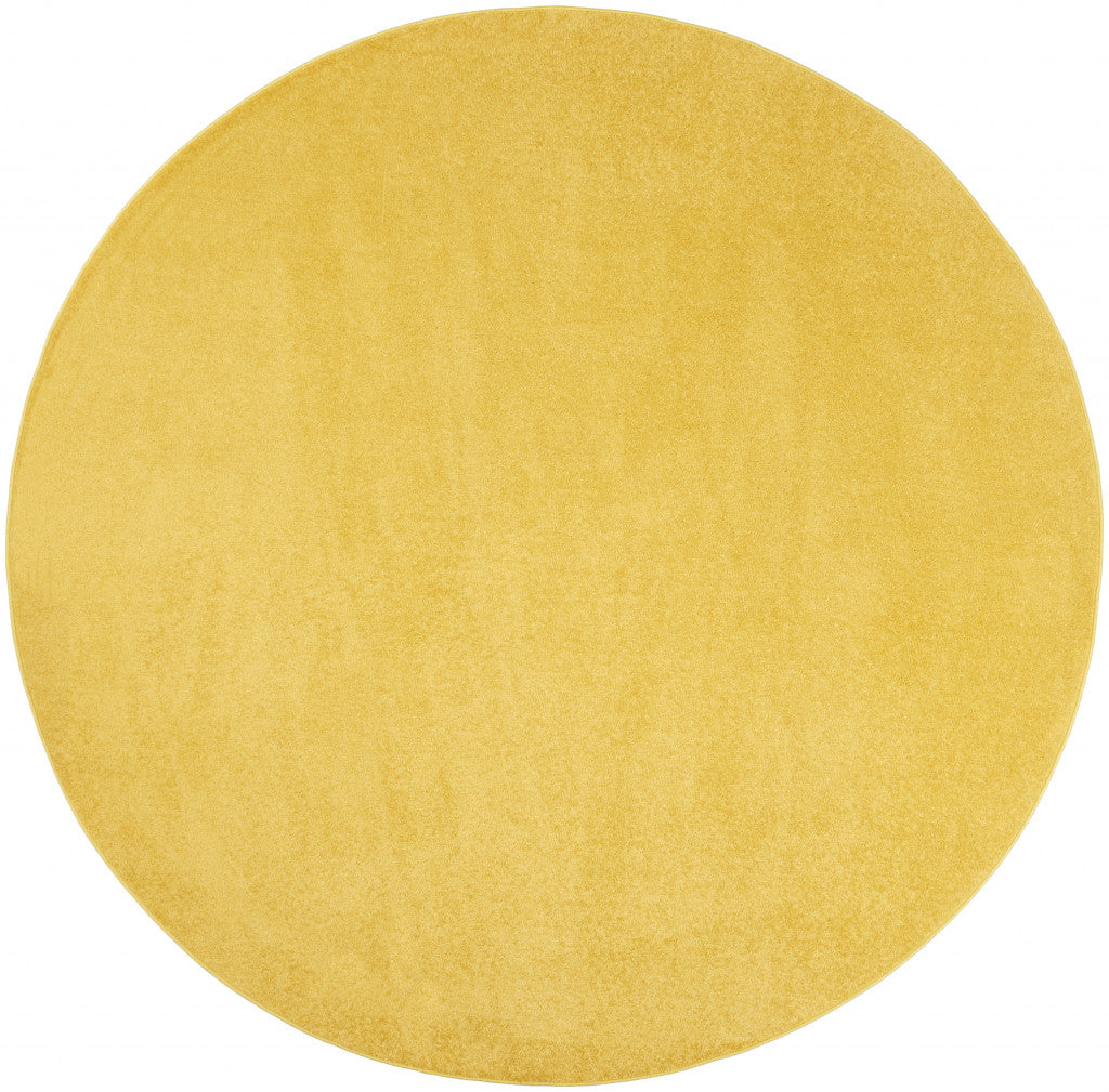 8' X 8' Yellow Round Non Skid Indoor Outdoor Area Rug