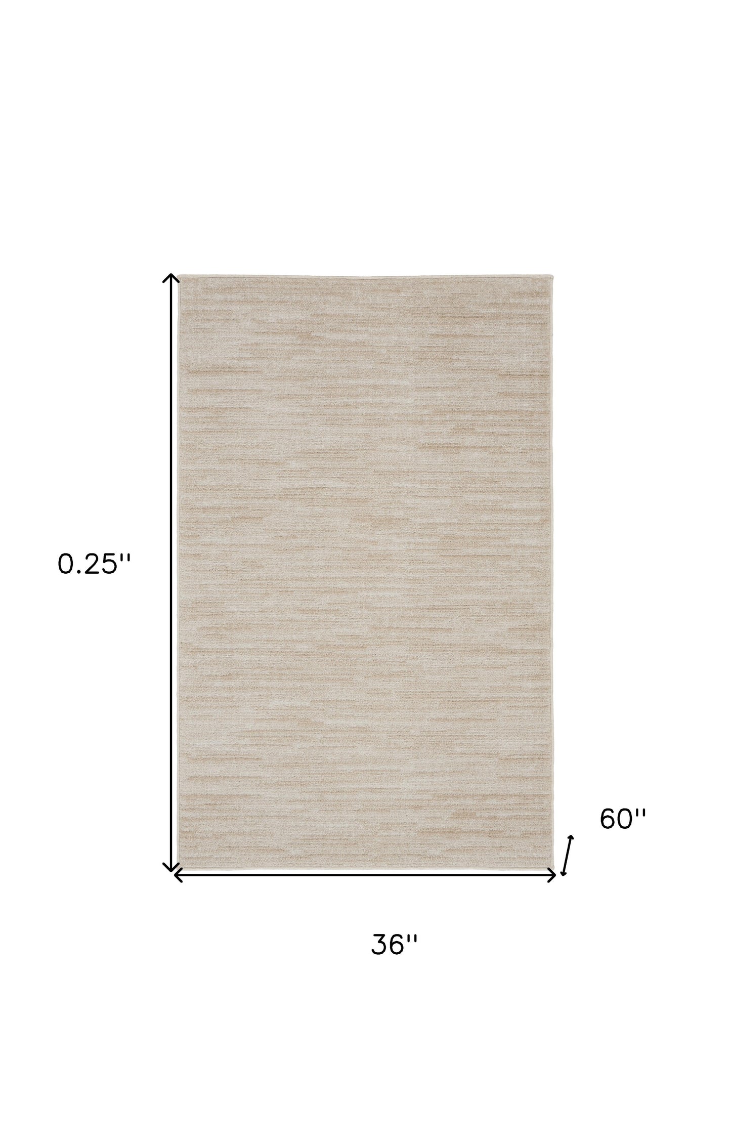 3' X 5' Ivory And Beige Non Skid Indoor Outdoor Area Rug