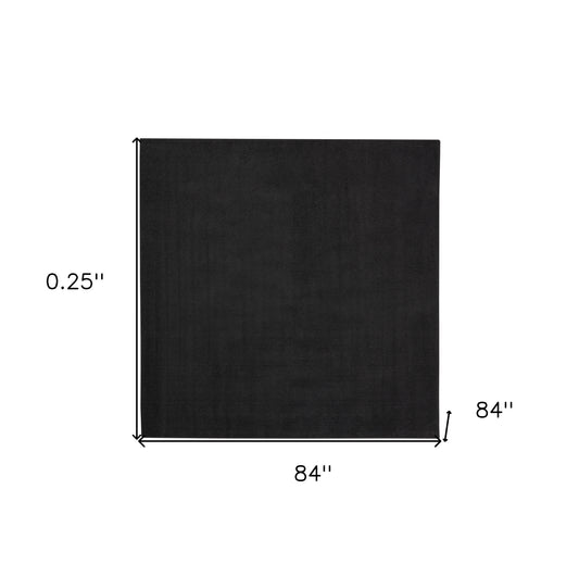 7' X 7' Black Square Non Skid Indoor Outdoor Area Rug