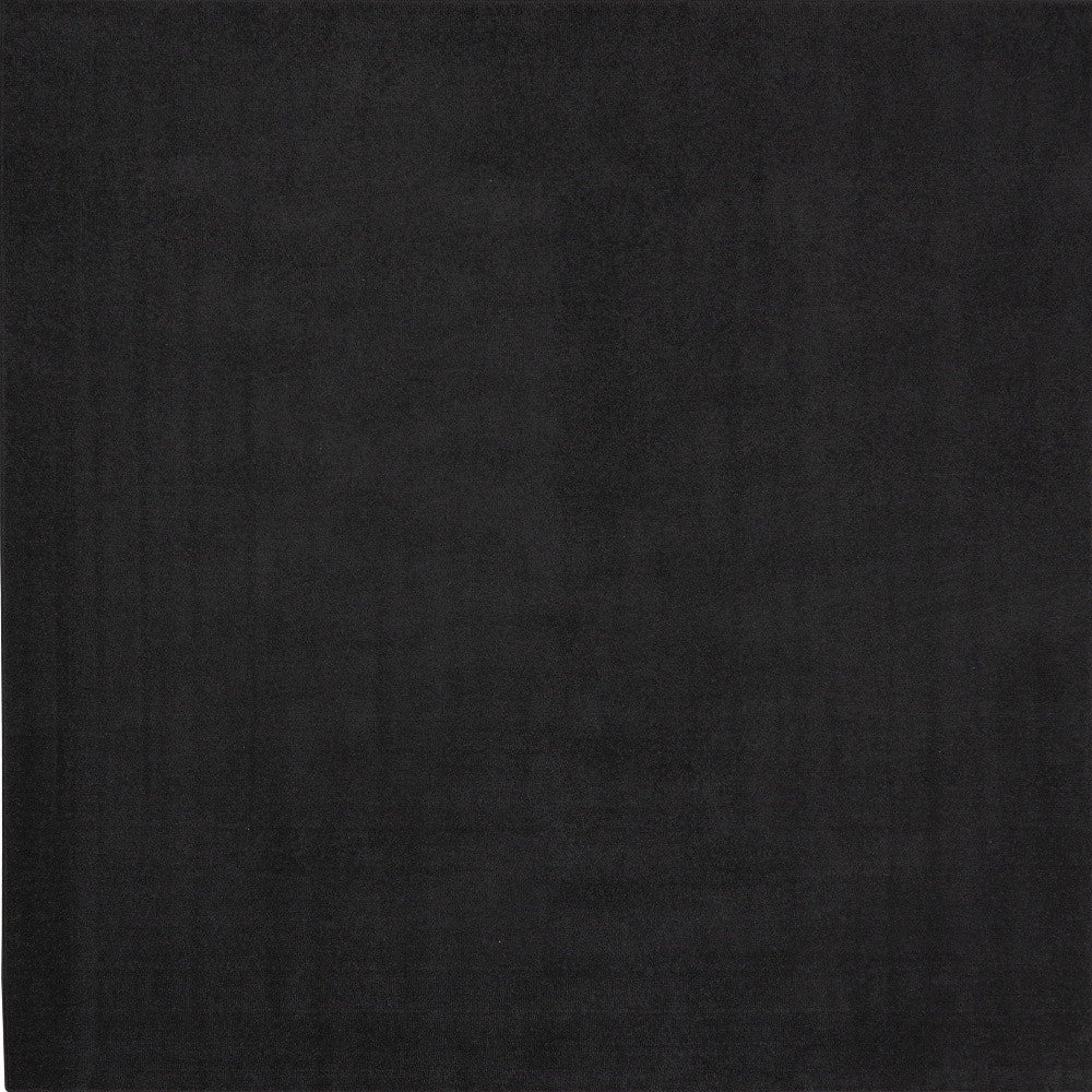 7' X 7' Black Square Non Skid Indoor Outdoor Area Rug