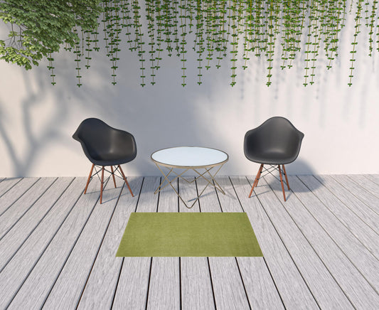 3' X 5' Green Non Skid Indoor Outdoor Area Rug