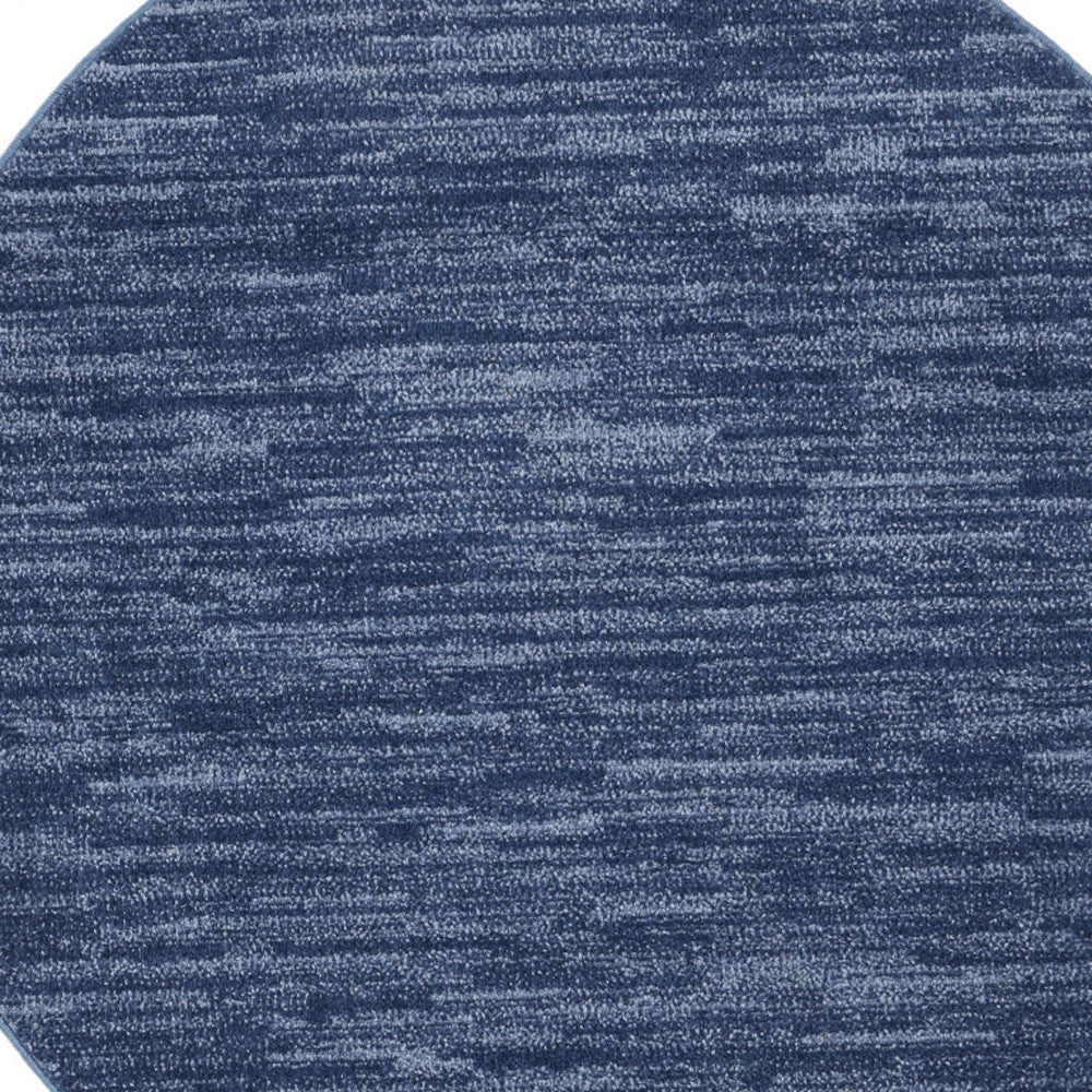 4' X 4' Navy Blue Round Non Skid Indoor Outdoor Area Rug