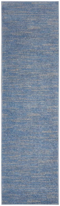 2' X 8' Blue And Grey Striped Non Skid Indoor Outdoor Runner Rug