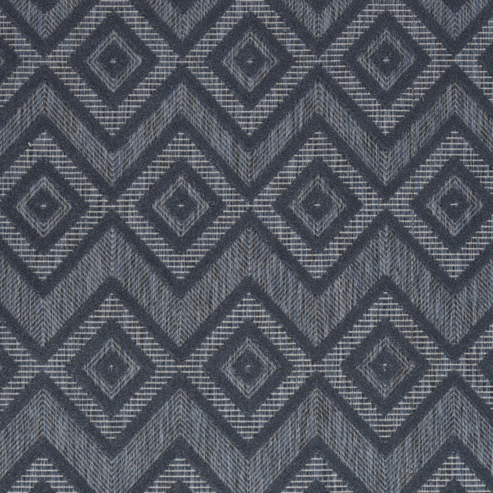 4' X 6' Navy Blue Argyle Indoor Outdoor Area Rug