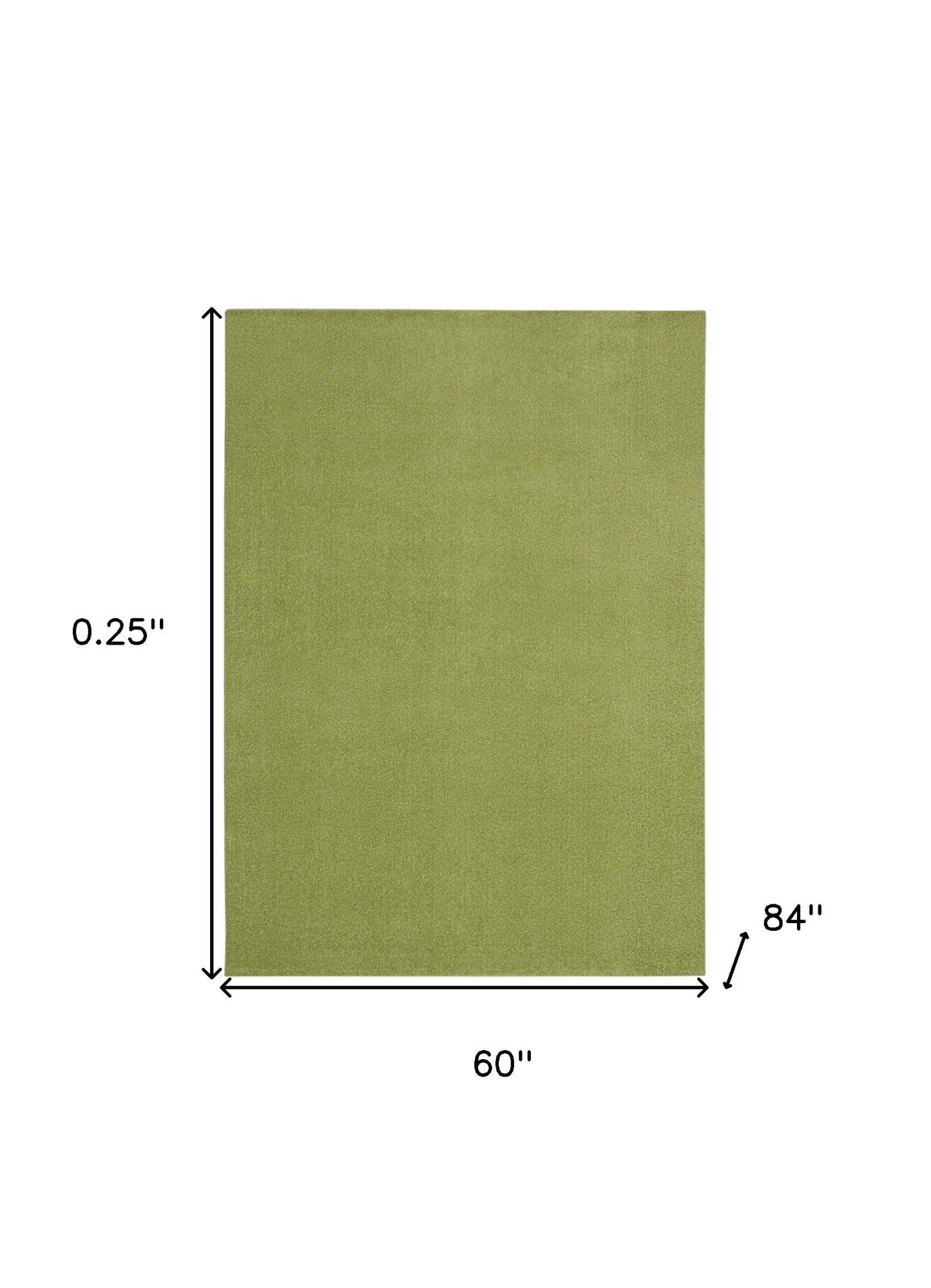 5' X 7' Green Non Skid Indoor Outdoor Area Rug