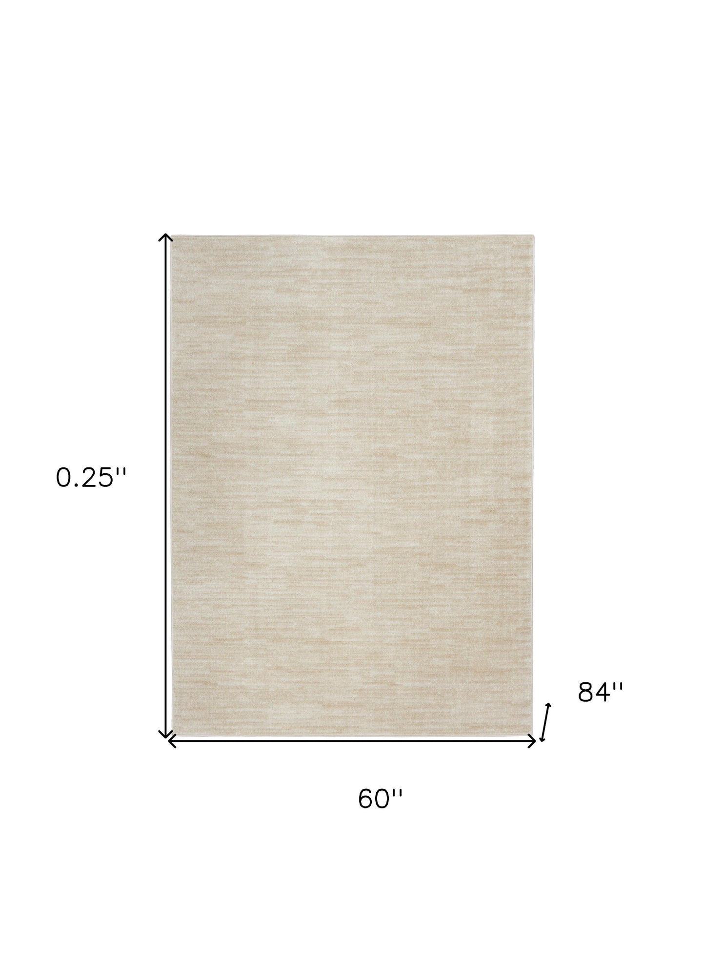 5' X 7' Ivory And Beige Non Skid Indoor Outdoor Area Rug