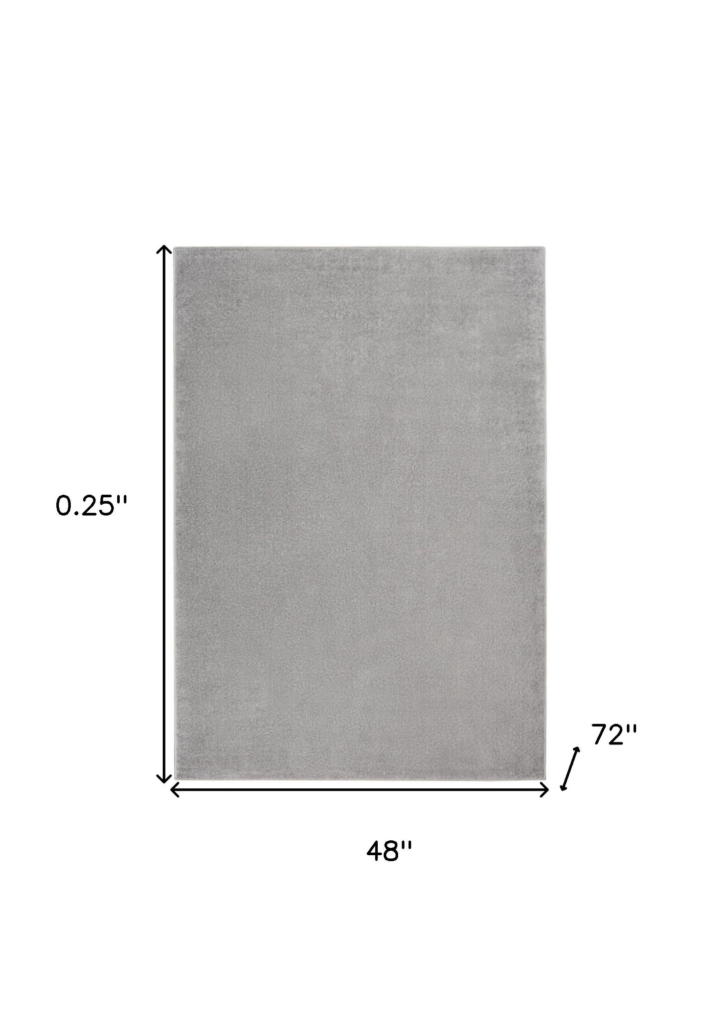 4' X 6' Silver Grey Non Skid Indoor Outdoor Area Rug