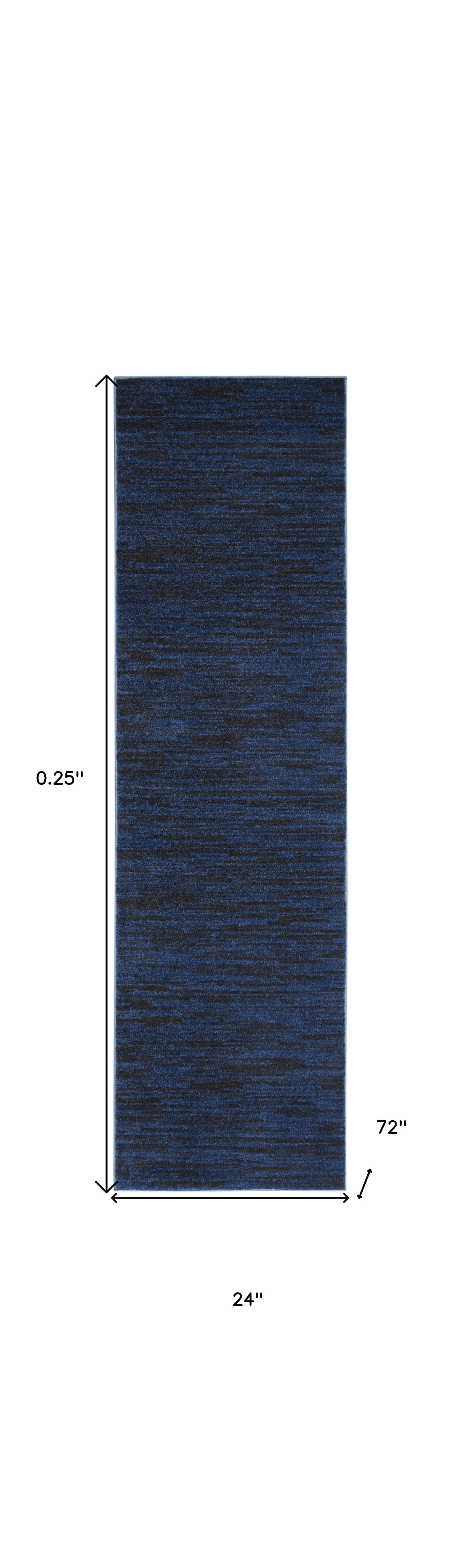 2' X 6' Midnight Blue Non Skid Indoor Outdoor Runner Rug