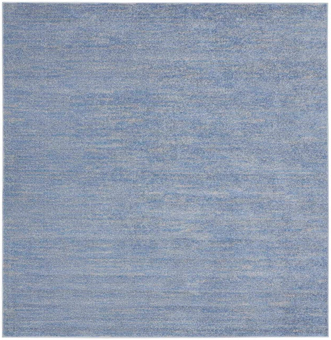 5' X 5' Blue And Grey Square Striped Non Skid Indoor Outdoor Area Rug