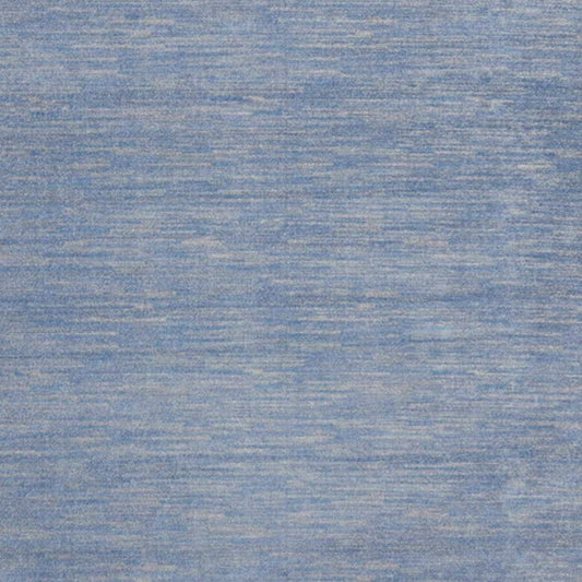 9' X 9' Blue And Grey Square Striped Non Skid Indoor Outdoor Area Rug