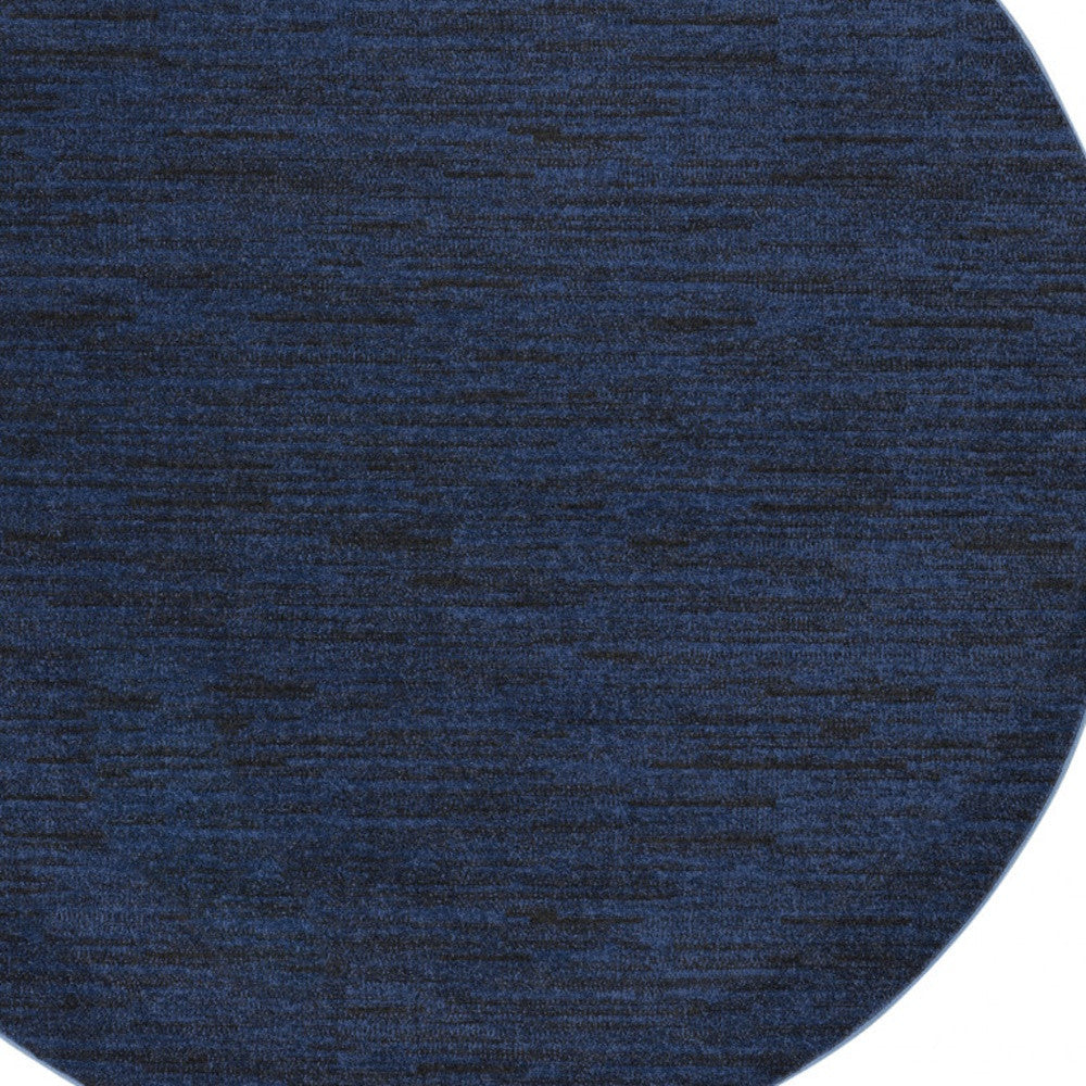 6' X 6' Midnight Blue Round Non Skid Indoor Outdoor Area Rug