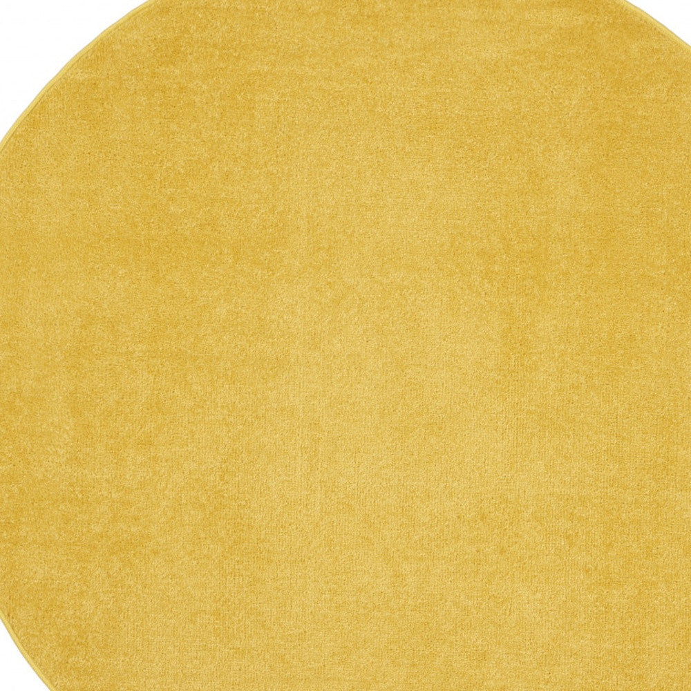 4' X 4' Yellow Round Non Skid Indoor Outdoor Area Rug