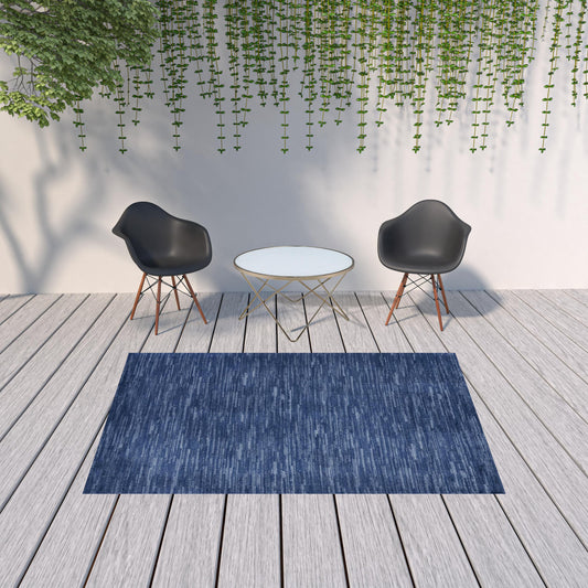 6' X 9' Navy Blue Indoor Outdoor Area Rug