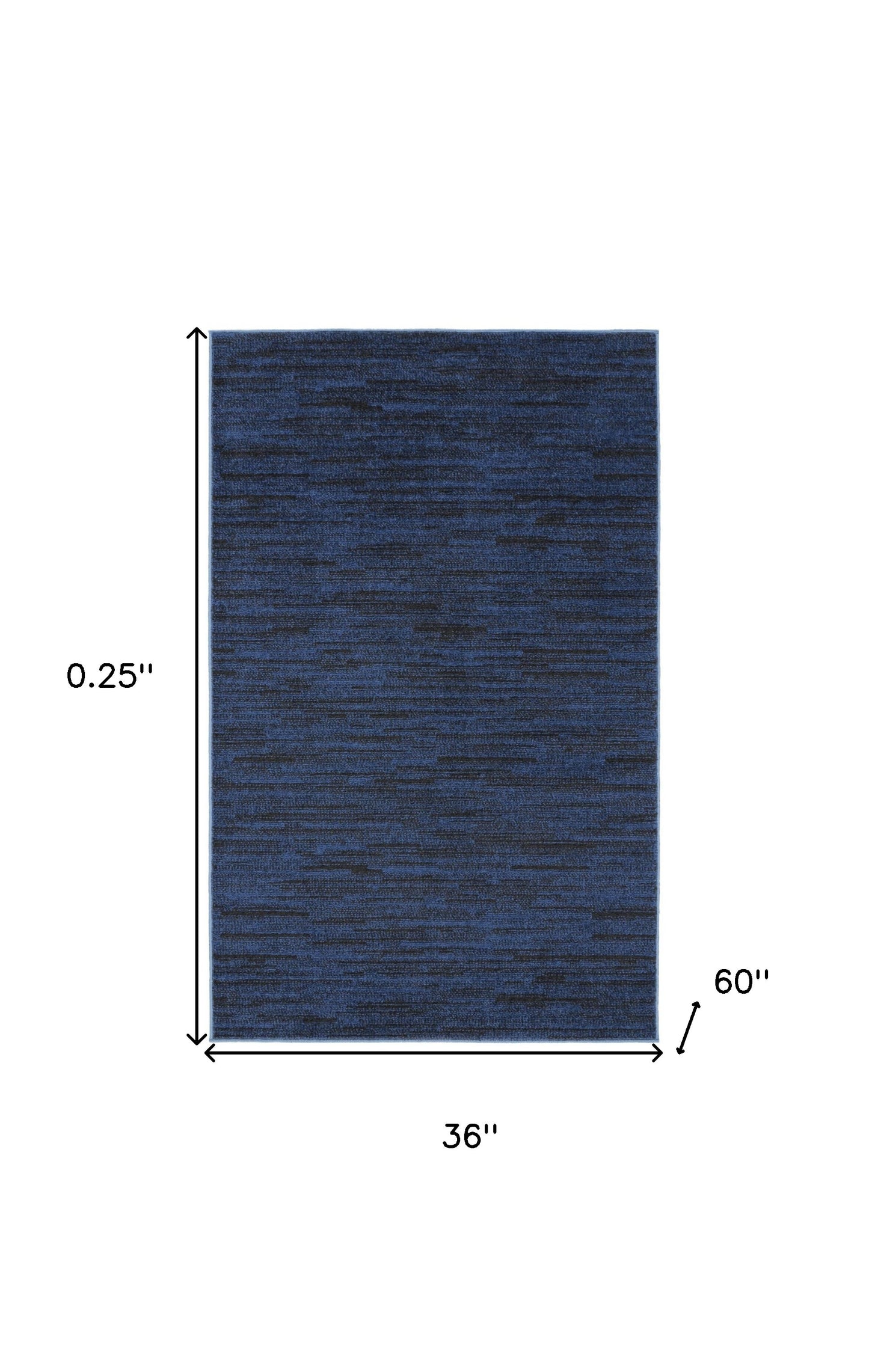 3' X 5' Midnight Blue Non Skid Indoor Outdoor Area Rug