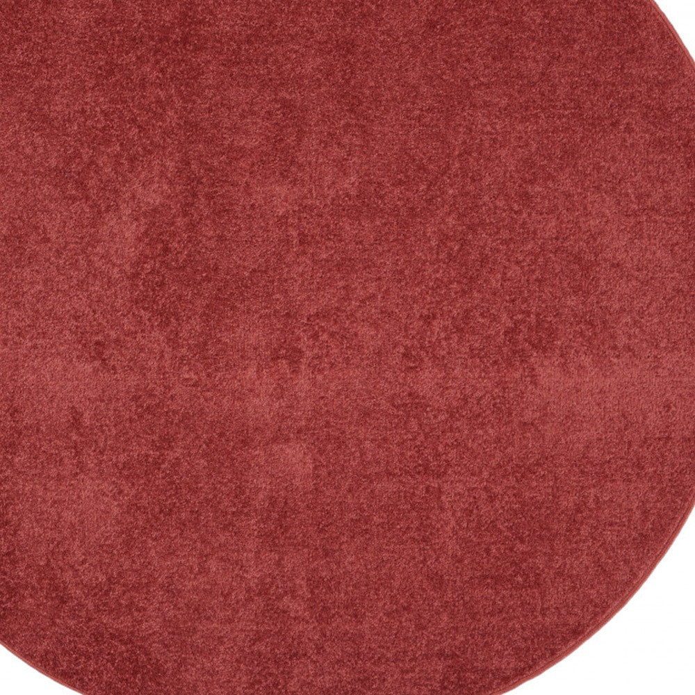 4' X 4' Brick Red Round Non Skid Indoor Outdoor Area Rug