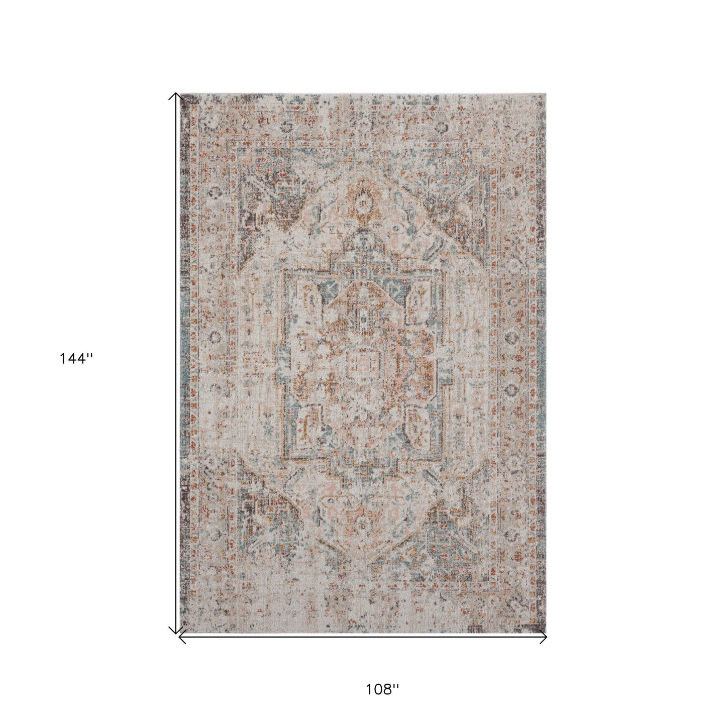 9' X 12' Beige Abstract Stain Resistant Indoor Outdoor Area Rug