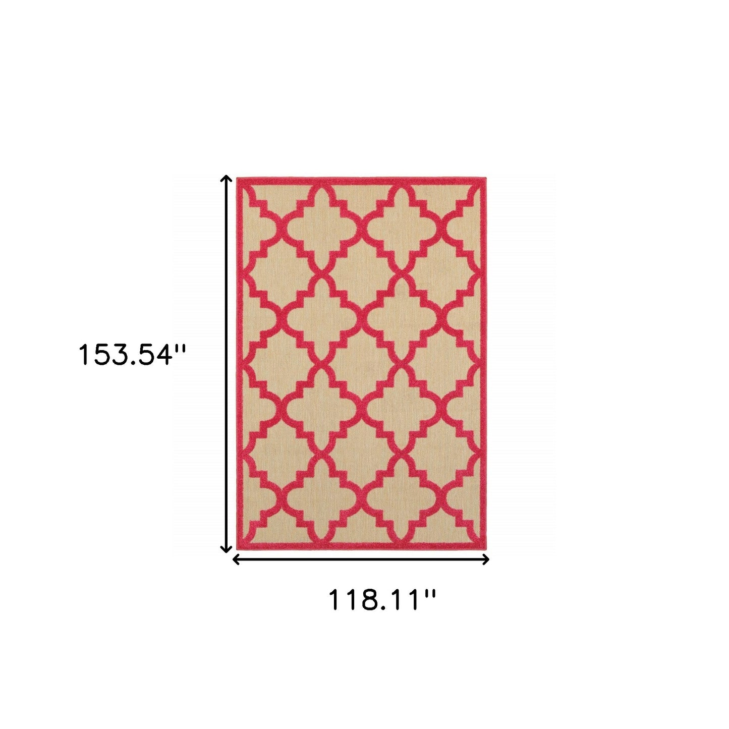 10' x 13' Red Geometric Stain Resistant Indoor Outdoor Area Rug