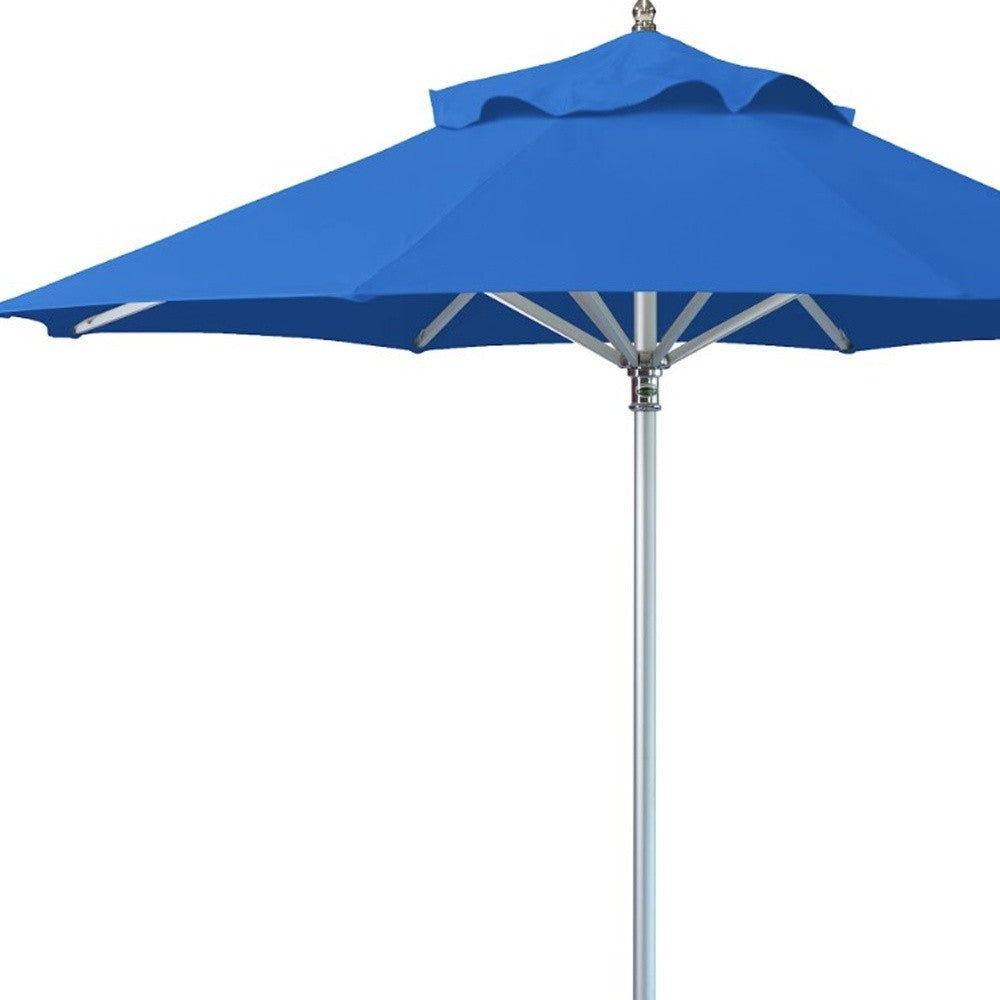 10' Blue Polyester Round Market Patio Umbrella