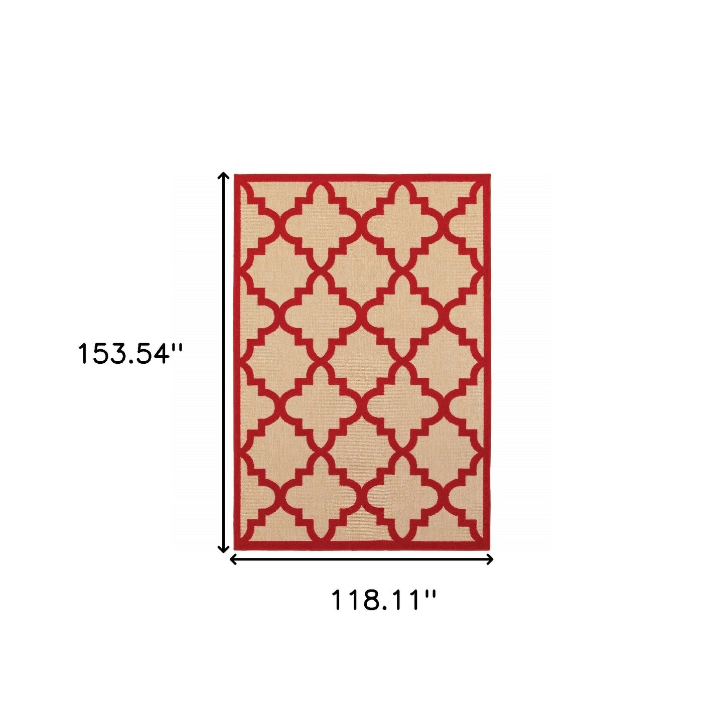 10' x 13' Red Geometric Stain Resistant Indoor Outdoor Area Rug