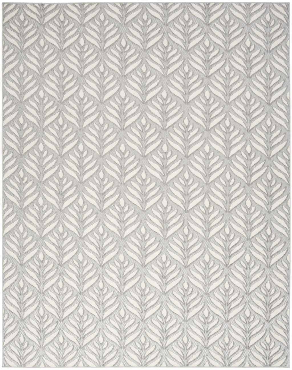 4' X 6' Grey Floral Stain Resistant Non Skid Area Rug