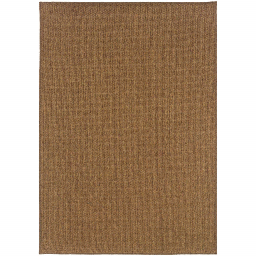 7' x 10' Tan Stain Resistant Indoor Outdoor Area Rug