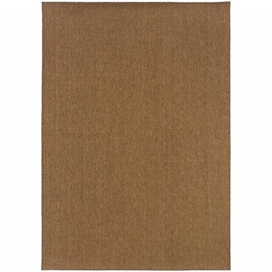 7' x 10' Tan Stain Resistant Indoor Outdoor Area Rug