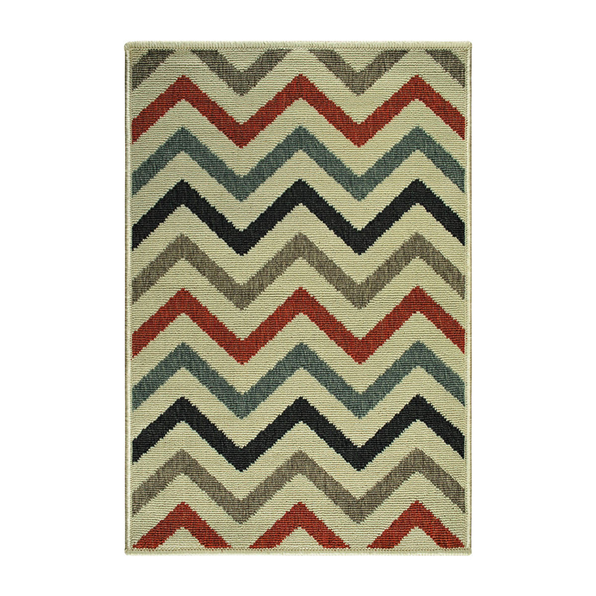 2' X 3' Stone Chevron Stain Resistant Indoor Outdoor Area Rug