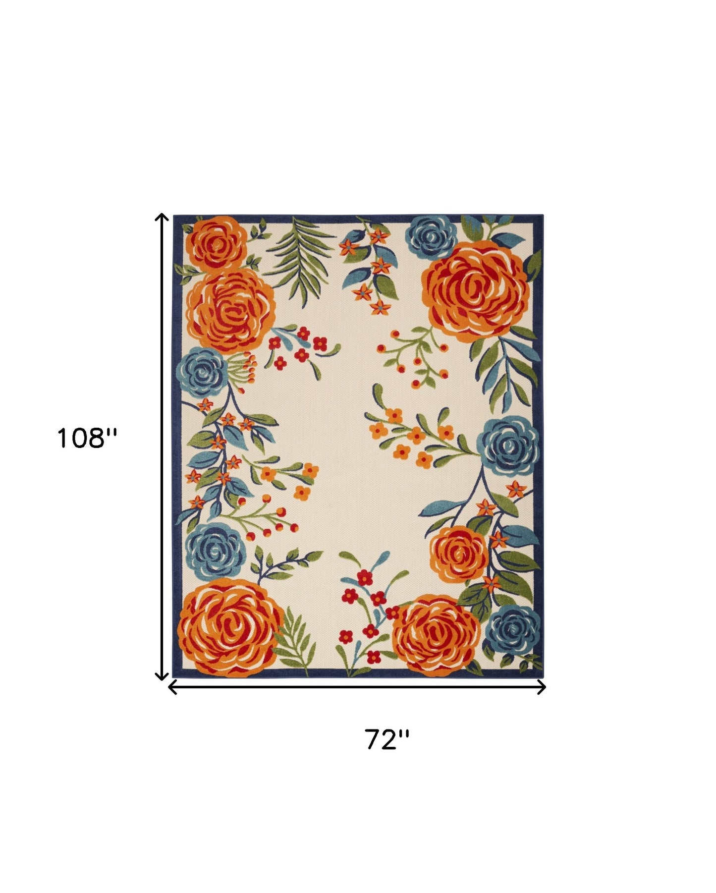 6' X 9' Multicolor Floral Stain Resistant Non Skid Area Rug