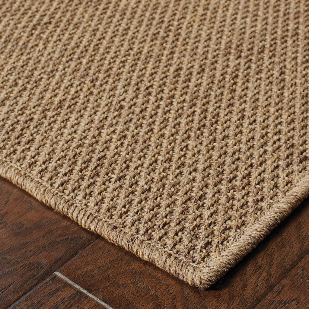 8' x 11' Tan Stain Resistant Indoor Outdoor Area Rug