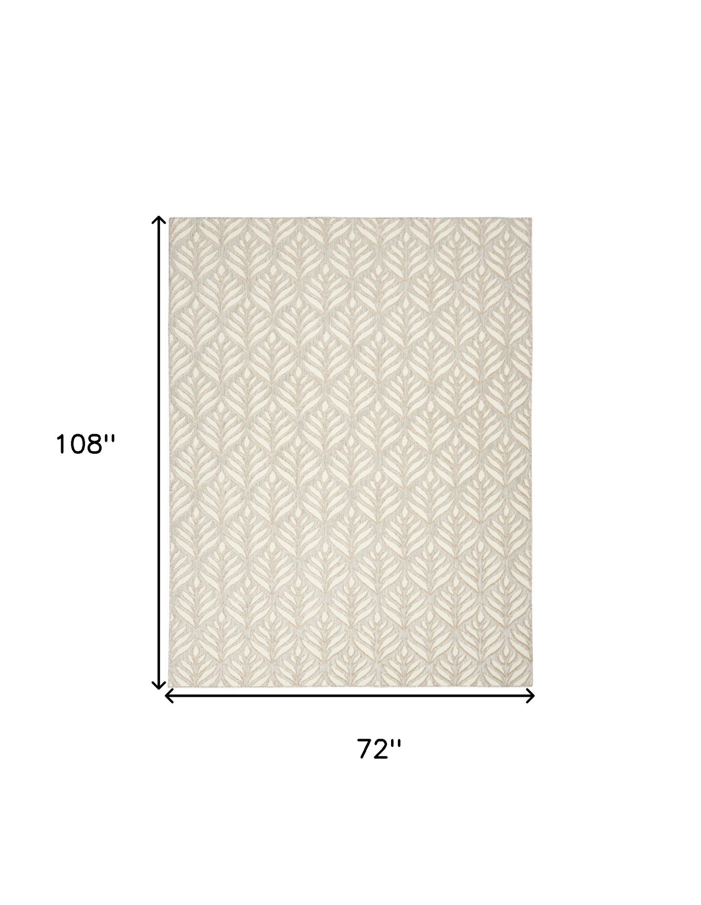 6' X 9' Ivory And Grey Floral Stain Resistant Non Skid Area Rug