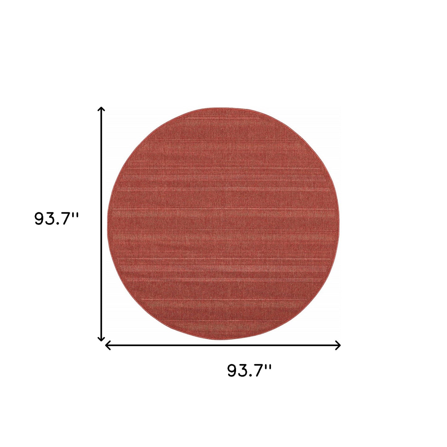 8' x 8' Red Round Stain Resistant Indoor Outdoor Area Rug