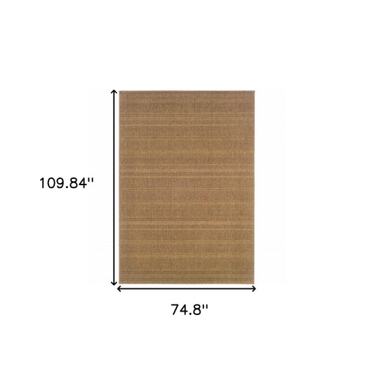 6' x 9' Tan Stain Resistant Indoor Outdoor Area Rug