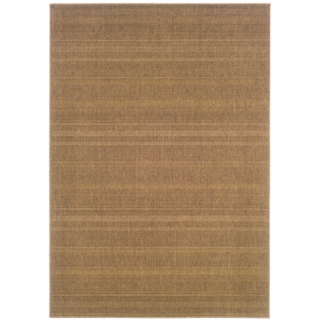 7' x 10' Tan Stain Resistant Indoor Outdoor Area Rug