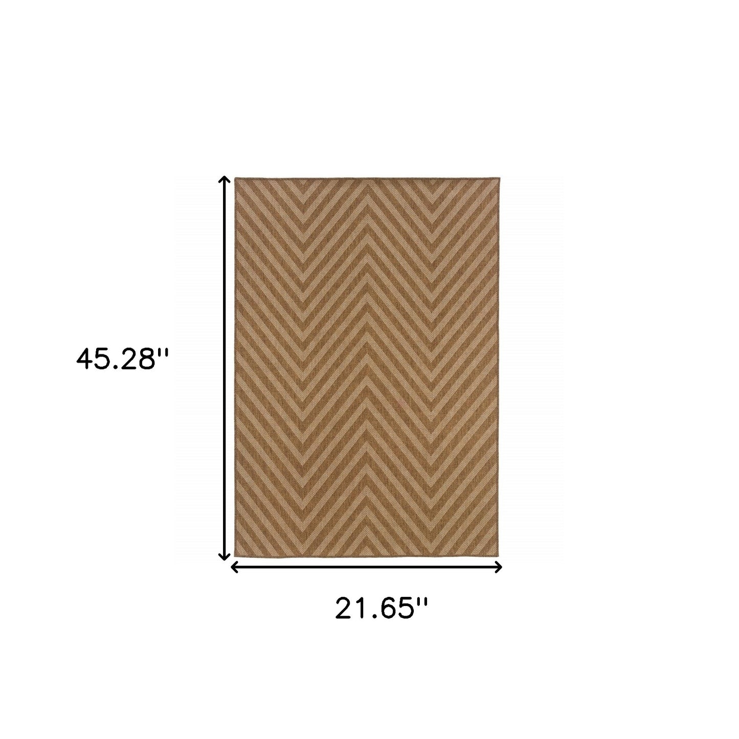 2' X 4' Tan Geometric Stain Resistant Indoor Outdoor Area Rug