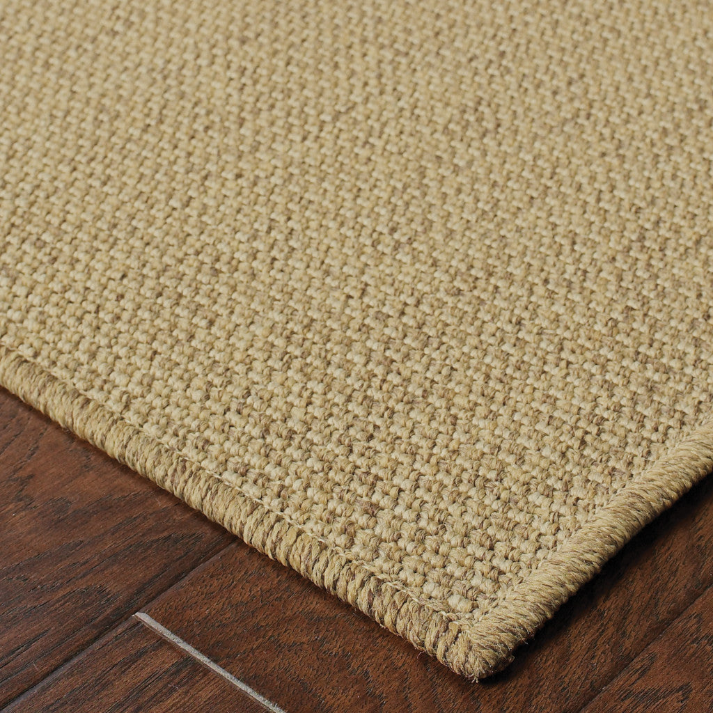 7' x 10' Tan Stain Resistant Indoor Outdoor Area Rug