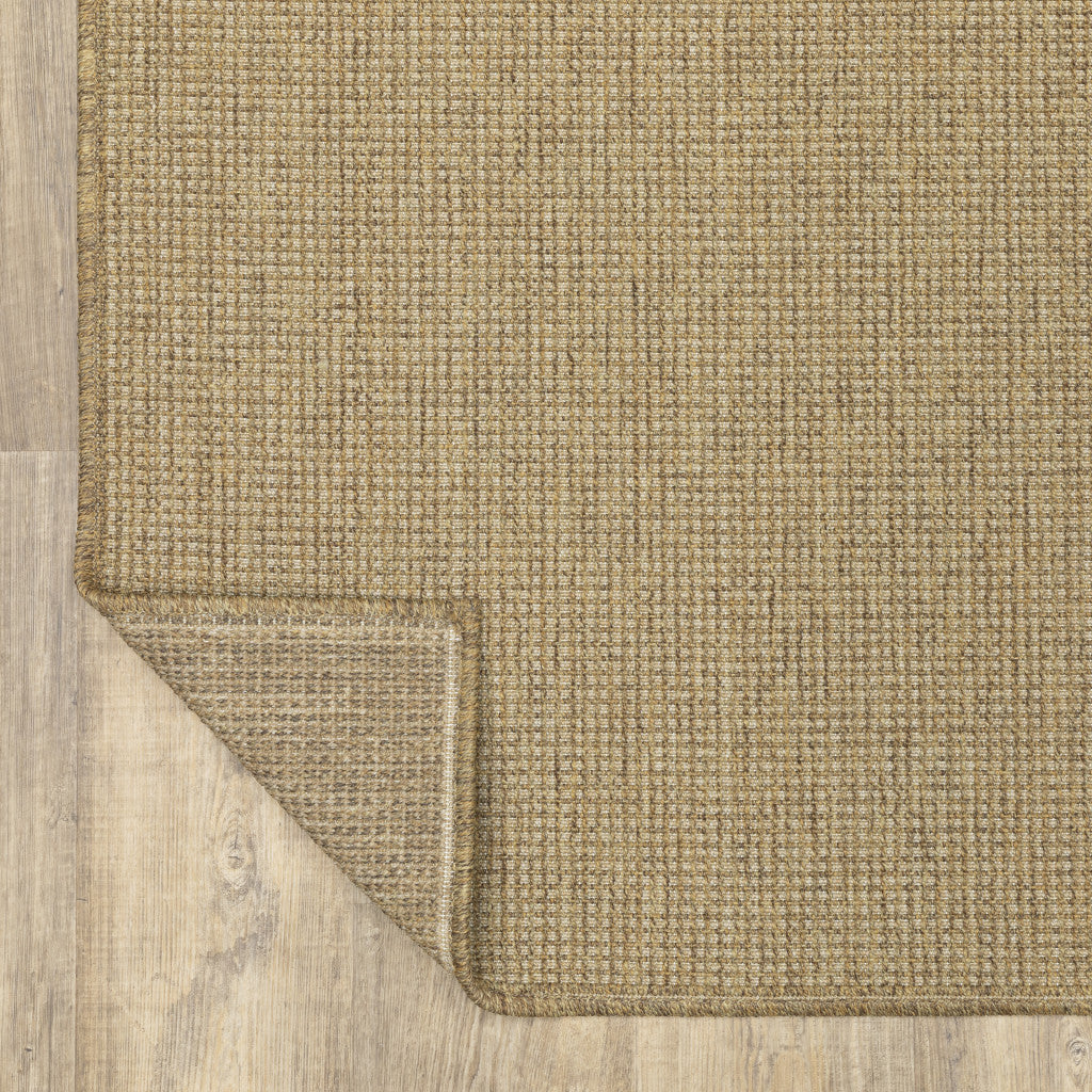 7' x 10' Tan Stain Resistant Indoor Outdoor Area Rug