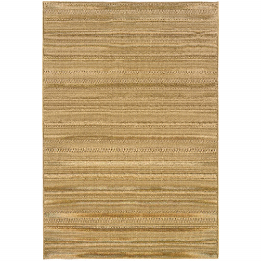 6' x 9' Beige Stain Resistant Indoor Outdoor Area Rug