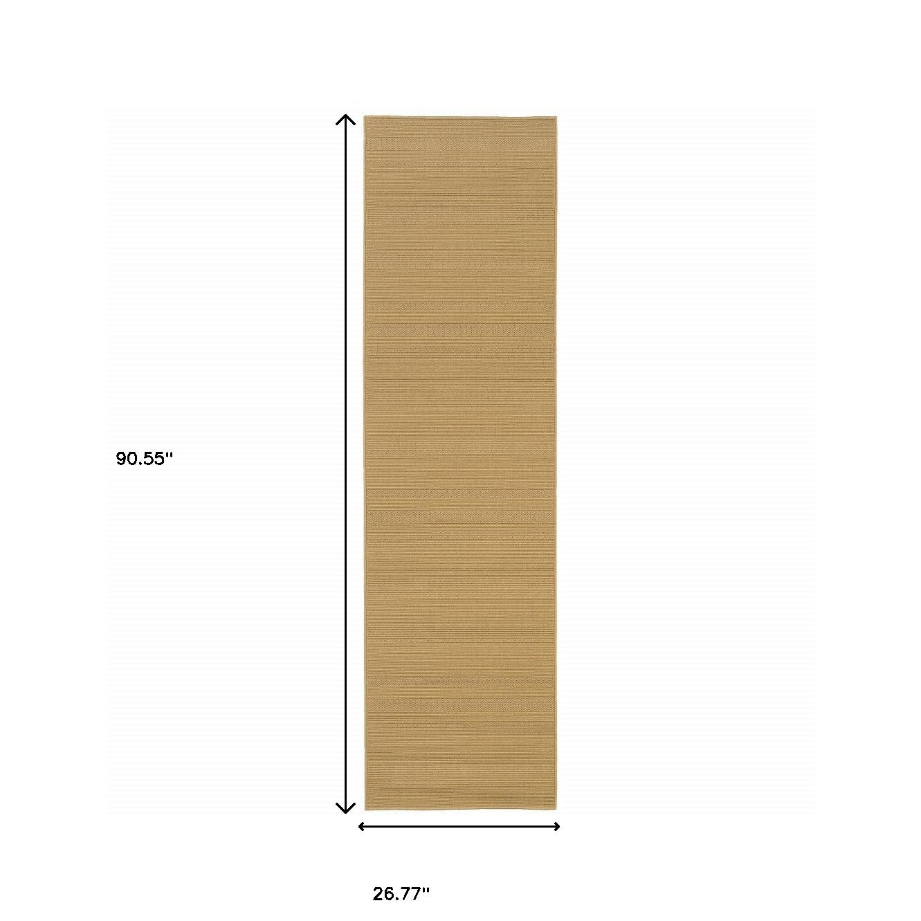 2' X 8' Beige Stain Resistant Indoor Outdoor Area Rug