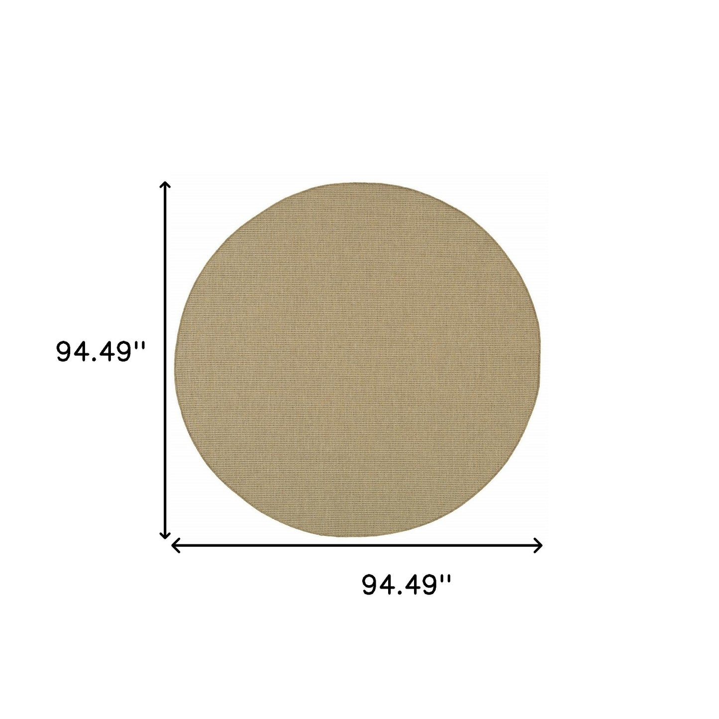 8' x 8' Beige Round Stain Resistant Indoor Outdoor Area Rug