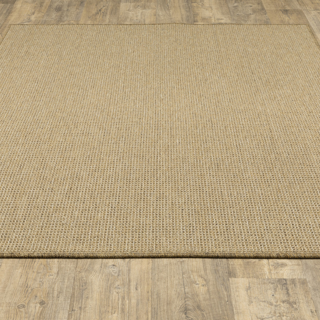 7' x 10' Beige Stain Resistant Indoor Outdoor Area Rug