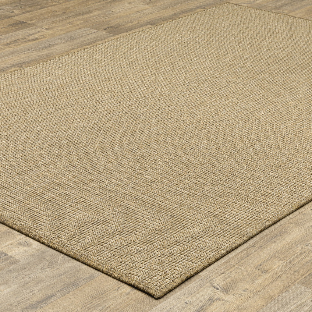 7' x 10' Beige Stain Resistant Indoor Outdoor Area Rug