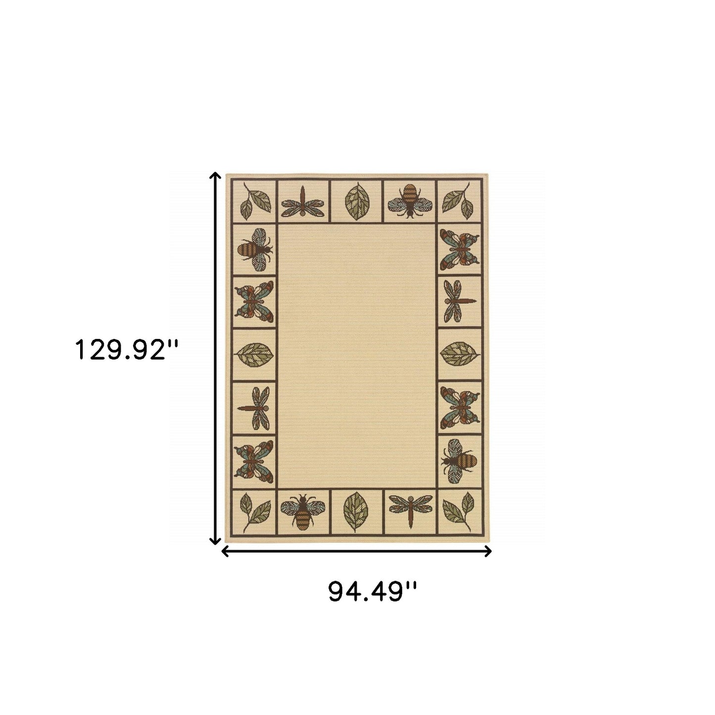 8' x 11' Brown and Ivory Abstract Stain Resistant Indoor Outdoor Area Rug