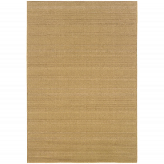 7' x 10' Beige Stain Resistant Indoor Outdoor Area Rug