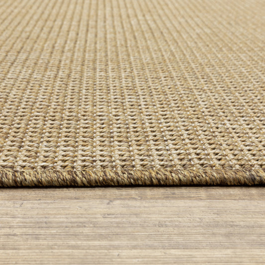 4' x 6' Beige Stain Resistant Indoor Outdoor Area Rug