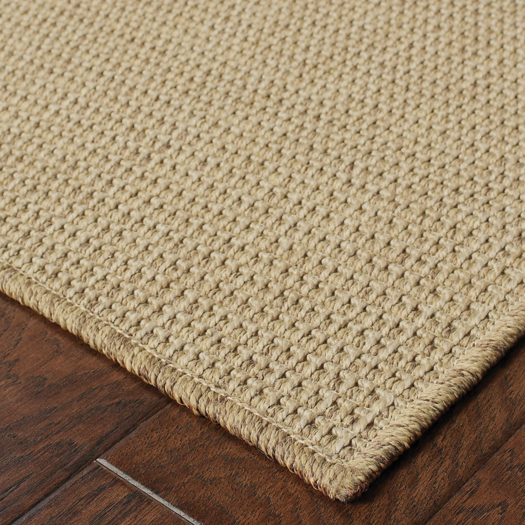 4' x 6' Beige Stain Resistant Indoor Outdoor Area Rug